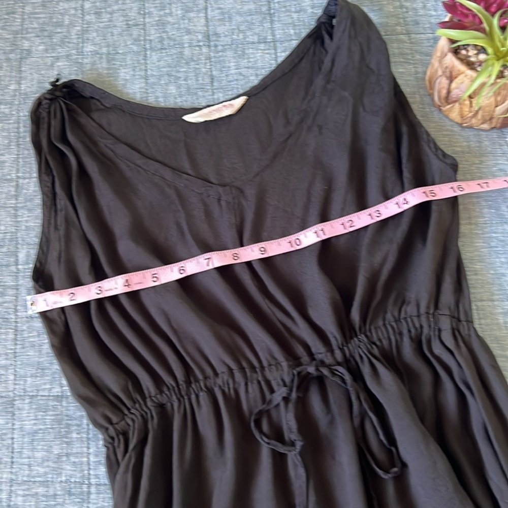 100% Raw SILK Swim Cover Resortwear Beach Dress in Black | Small/Medium - Picture 4 of 8